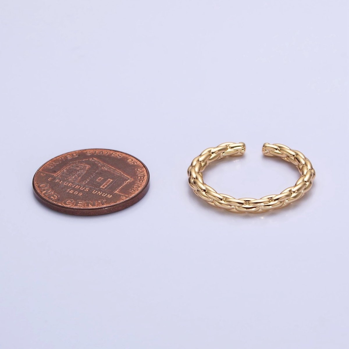 Dainty Gold Rope Ring Open Adjustable Silver Thin Ring O-1549 O-1550