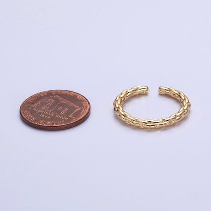 Dainty Gold Rope Ring Open Adjustable Silver Thin Ring O-1549 O-1550