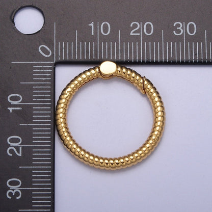 Dainty Gold Round Spring Gate Ring, Push Gate Clasp Charm Holder 14K Gold Filled Clasp for Charm Holder Connector L-729 L-730