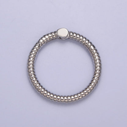 Dainty Gold Round Spring Gate Ring, Push Gate Clasp Charm Holder 14K Gold Filled Clasp for Charm Holder Connector L-729 L-730