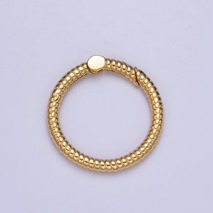 Dainty Gold Round Spring Gate Ring, Push Gate Clasp Charm Holder 14K Gold Filled Clasp for Charm Holder Connector L-729 L-730