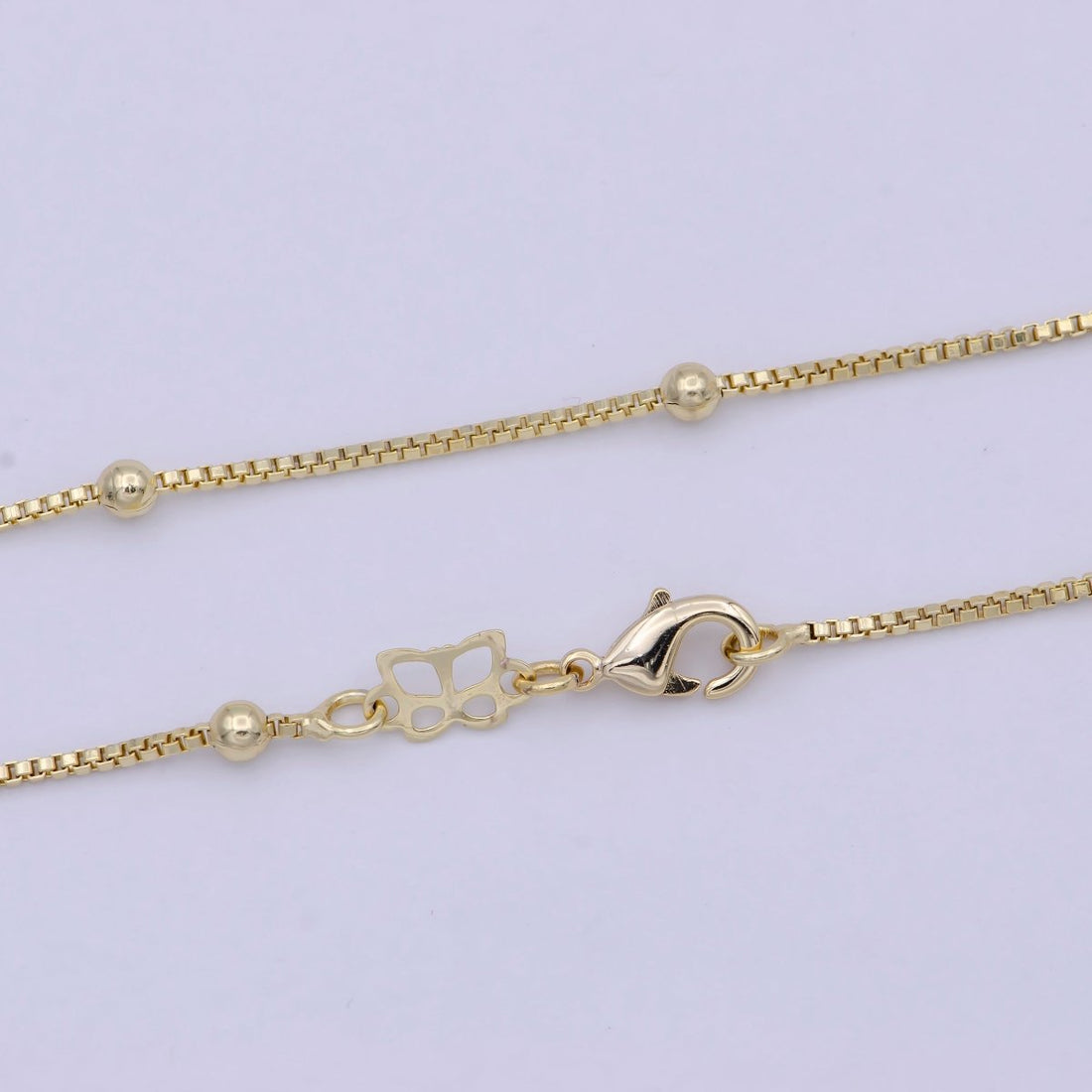 Dainty Gold Satellite Bead Chain Box Chain 18 inch Necklace For Jewelry Making Supply | WA-753 Clearance Pricing