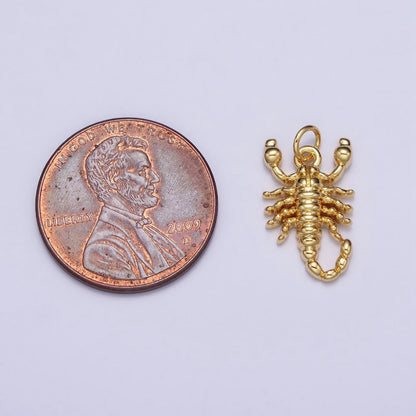 Dainty Gold Scorpion Charm Insect Animal Desert Charm AC-670 AC-671