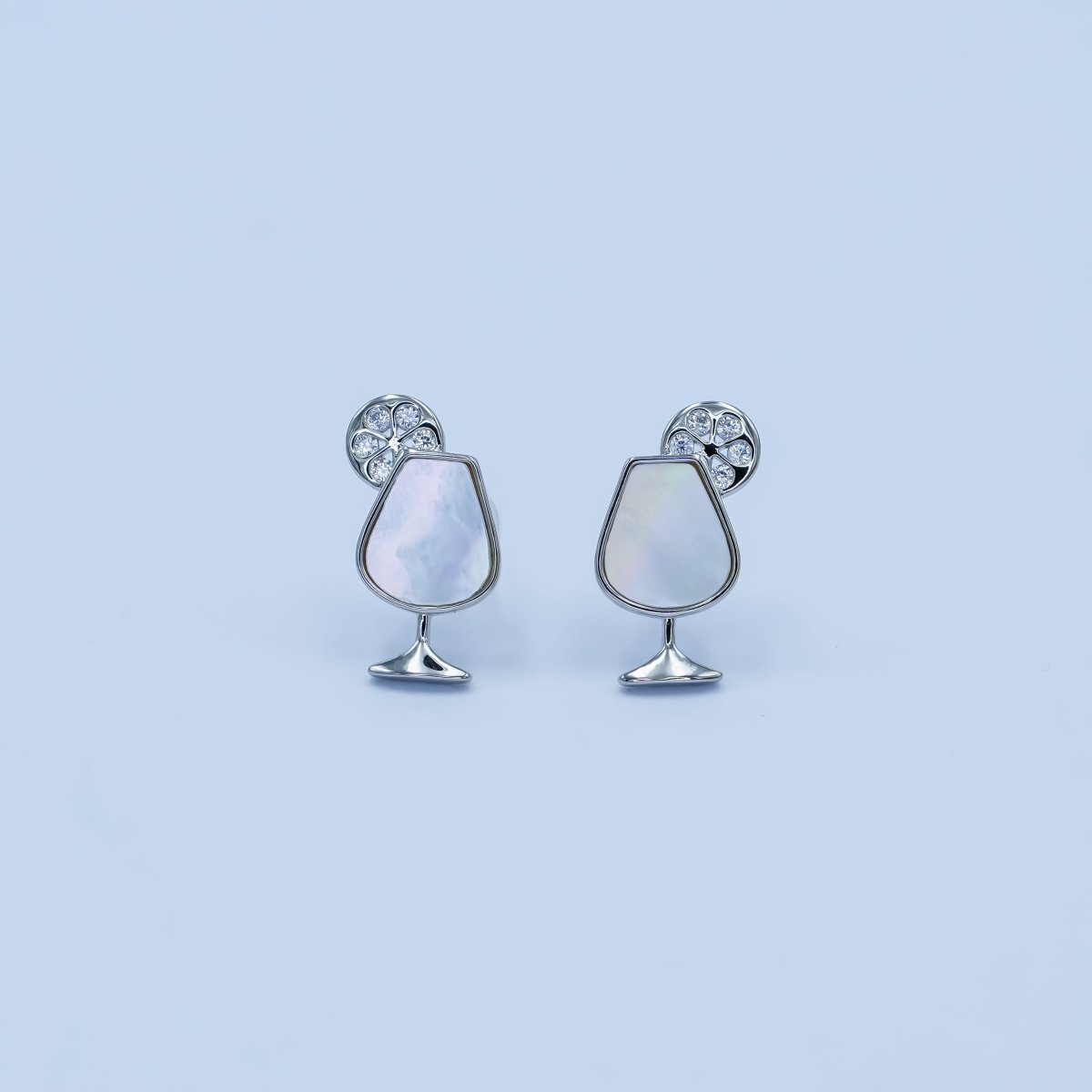Dainty Gold Silver Pearl Cocktail Stud Earrings | AB246