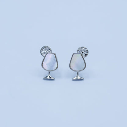 Dainty Gold Silver Pearl Cocktail Stud Earrings | AB246