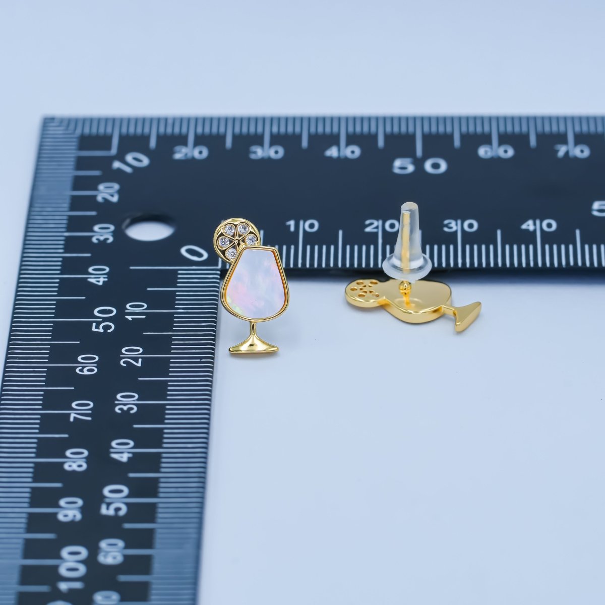 Dainty Gold Silver Pearl Cocktail Stud Earrings | AB246