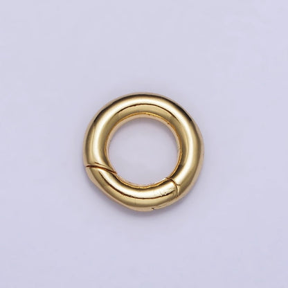 Dainty Gold Silver Spring Gate Ring 11mm, 15mm Round Circle Ring, Round Clasp, Push Clip Clasp, Spring Gate for Jewelry Making Z-340 Z-341 Z-352 Z-353