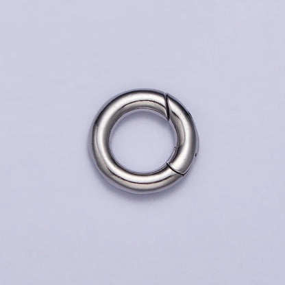 Dainty Gold Silver Spring Gate Ring 11mm, 15mm Round Circle Ring, Round Clasp, Push Clip Clasp, Spring Gate for Jewelry Making Z-340 Z-341 Z-352 Z-353