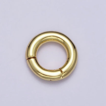 Dainty Gold Silver Spring Gate Ring 11mm, 15mm Round Circle Ring, Round Clasp, Push Clip Clasp, Spring Gate for Jewelry Making Z-340 Z-341 Z-352 Z-353