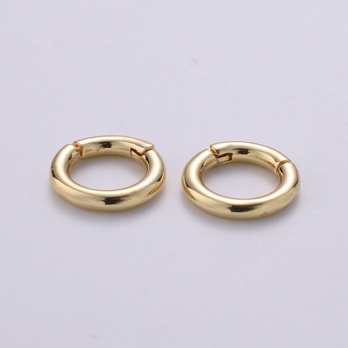 Dainty Gold Spring Gate Ring, Pull Gate ring, 12mm Round Circle Ring, Charm Holder 14K Gold Filled Clasp for Charm Holder Connector K-892 to K-895 L-083