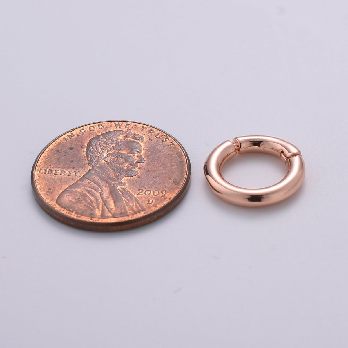 Dainty Gold Spring Gate Ring, Pull Gate ring, 12mm Round Circle Ring, Charm Holder 14K Gold Filled Clasp for Charm Holder Connector K-892 to K-895 L-083