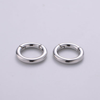 Dainty Gold Spring Gate Ring, Pull Gate ring, 12mm Round Circle Ring, Charm Holder 14K Gold Filled Clasp for Charm Holder Connector K-892 to K-895 L-083