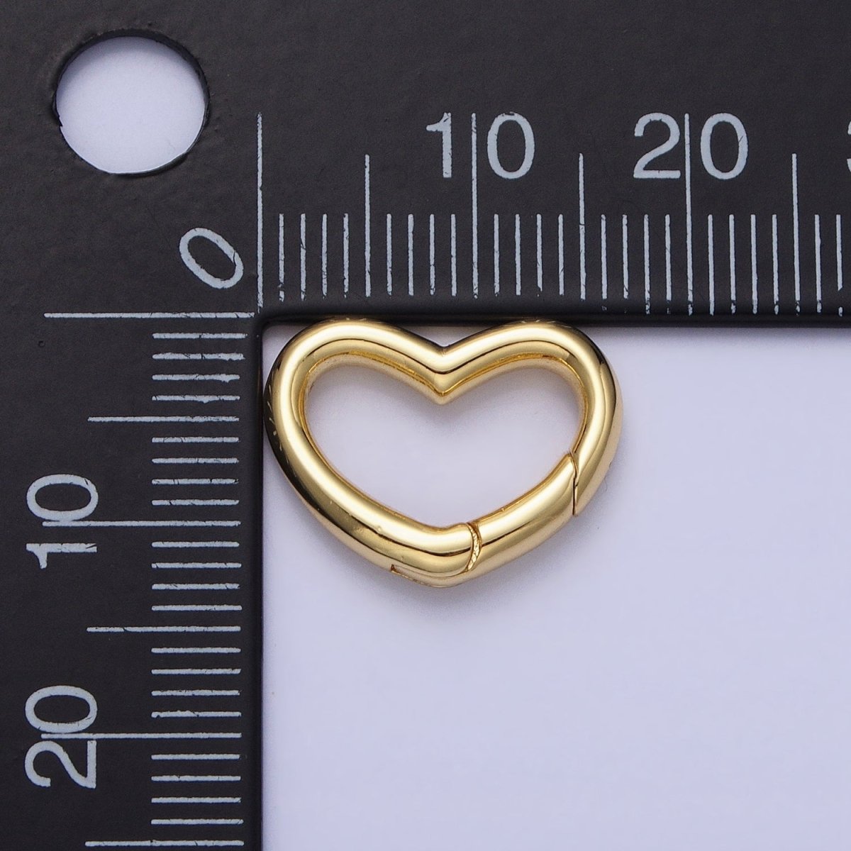 Dainty Gold Spring Gate Ring, Push Gate ring, 16.6x13mm Heart Clasp Charm Holder Gold SilverClasp for Link Chain Connector Z-173 Z-174