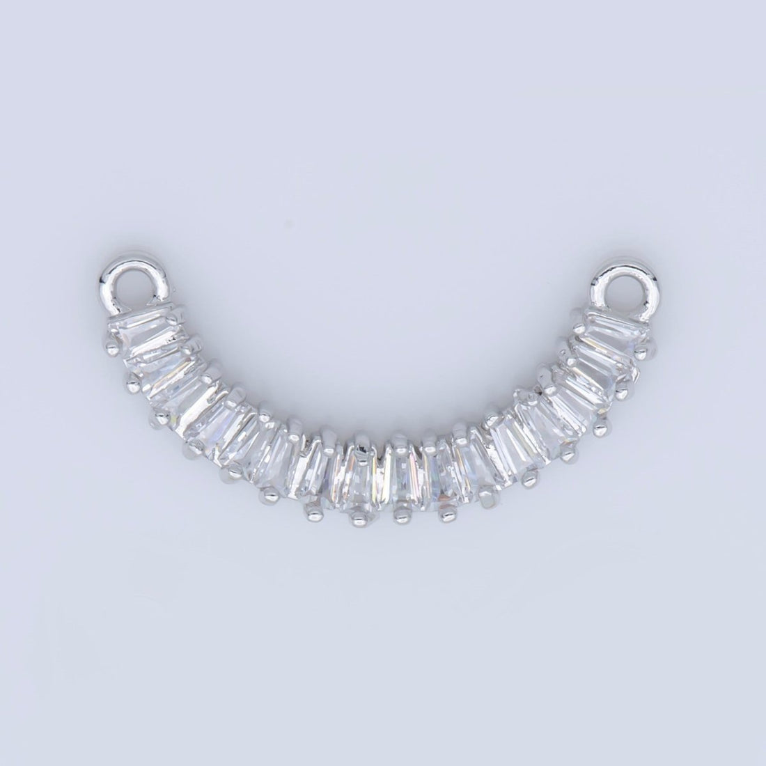Dainty Gold Stacked Crystal Bracelet Connector, Elegant Gorgeous Micro Pave CZ Charm, Necklace Pendant for Jewelry Making F-737