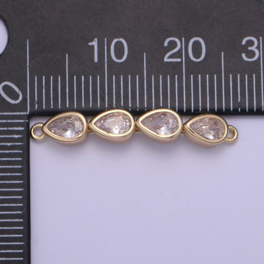Dainty Gold Tear Drop Link Connector for Bracelet Necklace Component F-728
