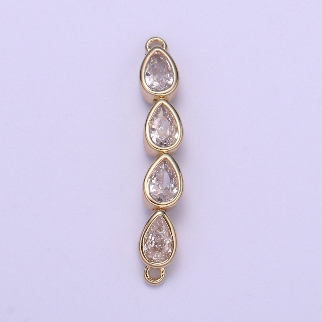 Dainty Gold Tear Drop Link Connector for Bracelet Necklace Component F-728