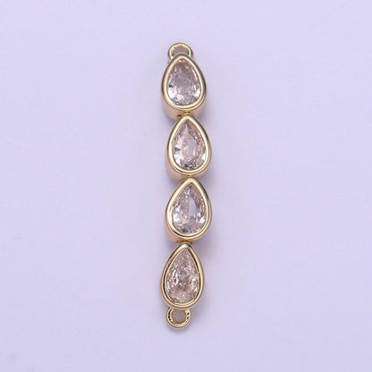Dainty Gold Tear Drop Link Connector for Bracelet Necklace Component F-728