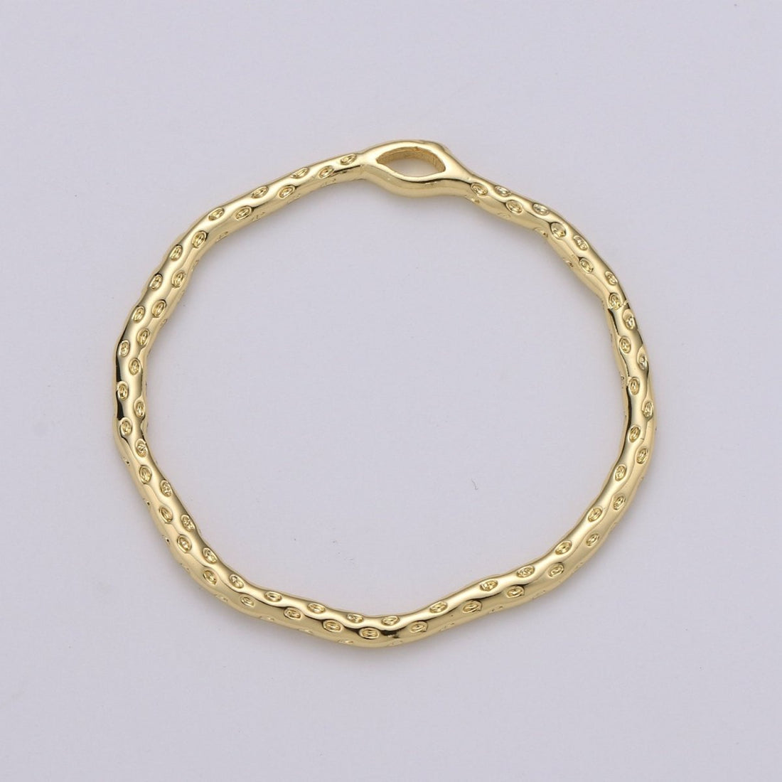 Dainty Hammered Circle Pendant, Round Charm 14k Gold filled 30mm rustic round charm K-899