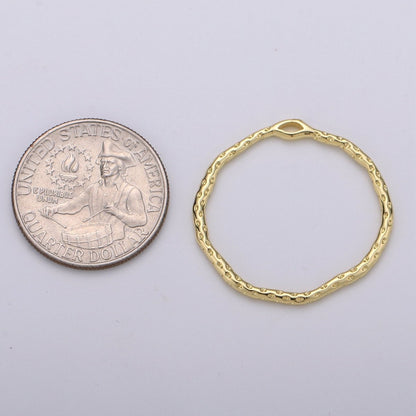 Dainty Hammered Circle Pendant, Round Charm 14k Gold filled 30mm rustic round charm K-899