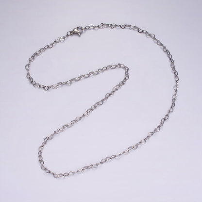 Dainty Heart Chain Necklace Stainless Steel 18 inch Necklace in Silver | WA-2409