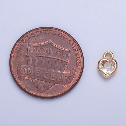 Dainty Heart Clear Cubic Zirconia CZ Charm For Jewelry Making | X-133