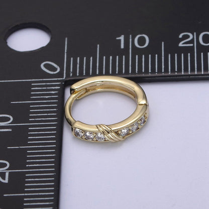 Dainty Hoops, Tiny Hoops, Diamond CZ Hoop Earrings, Small Hoop Diamond Earrings Minimalist Huggie Hoops Jewelry T-299