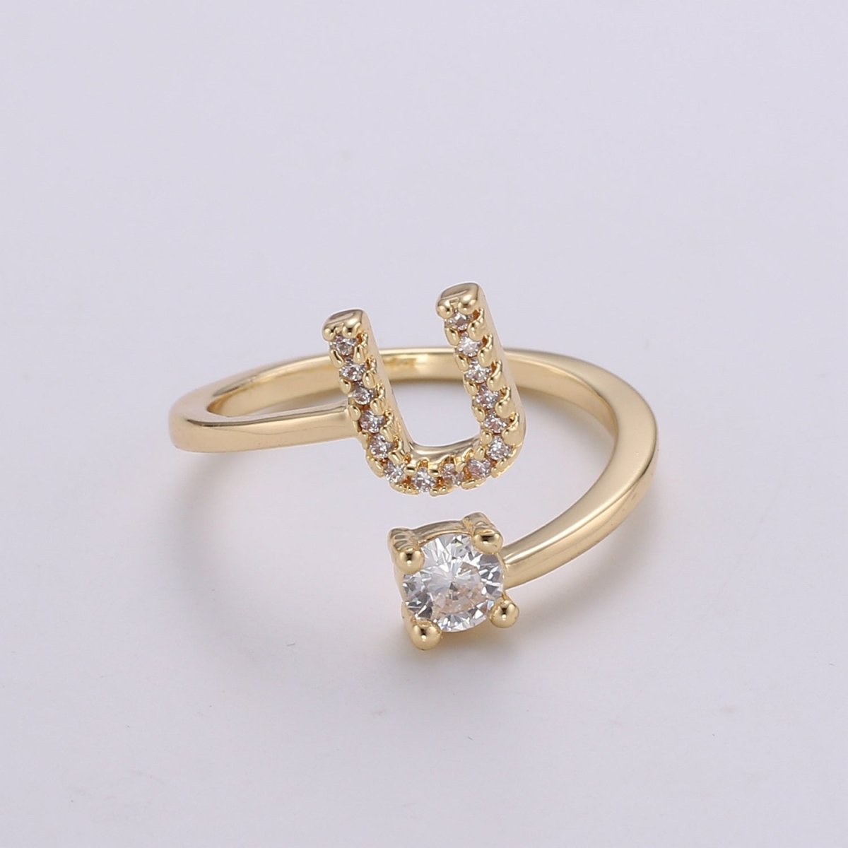 Dainty Initial Ring Gold Letter Ring Minimalist Initial Ring Initial Name Ring Adjustable Initial Cz Ring Personalized Bridesmaid Gift R-370-R-395