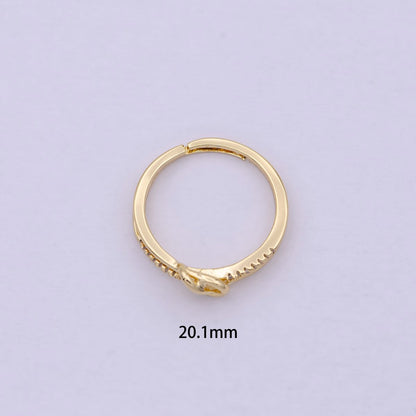 Dainty Knot Twist Cz Ring Open Adjustable U-217
