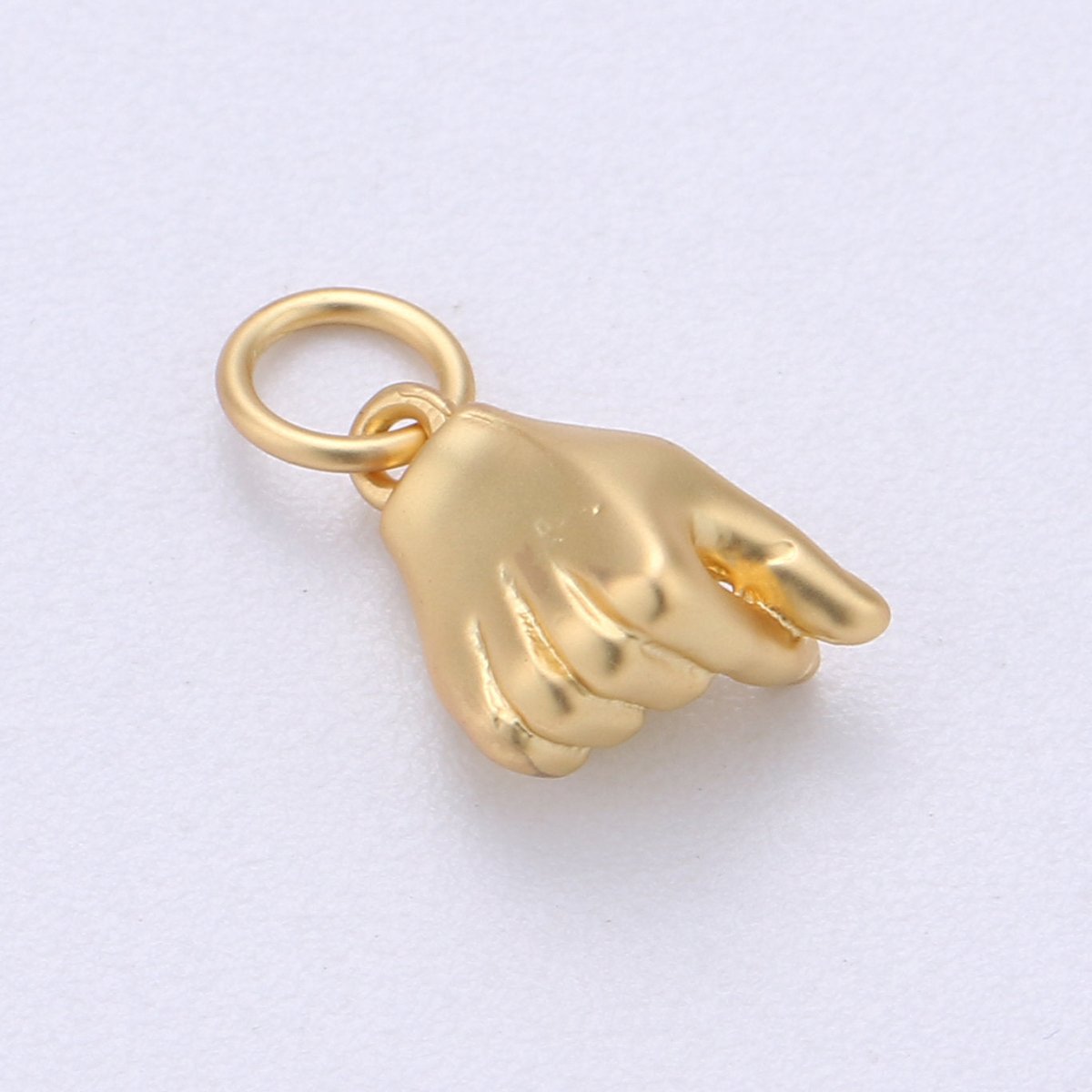 14K Gold Filled Matte Heart Love Hand Gesture Symbol Charm in Gold, Silver, Black | C404
