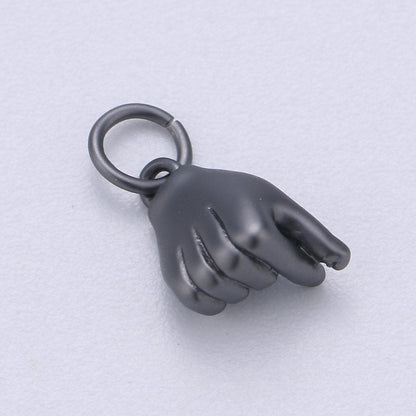 14K Gold Filled Matte Heart Love Hand Gesture Symbol Charm in Gold, Silver, Black | C404
