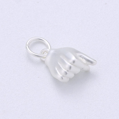 14K Gold Filled Matte Heart Love Hand Gesture Symbol Charm in Gold, Silver, Black | C404