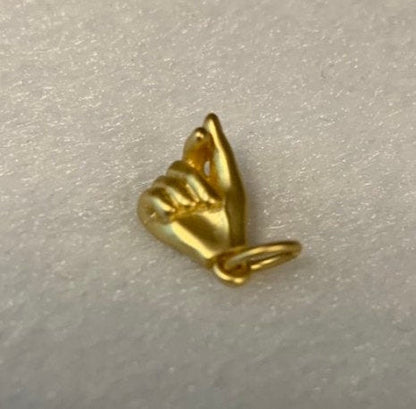 14K Gold Filled Matte Heart Love Hand Gesture Symbol Charm in Gold, Silver, Black | C404