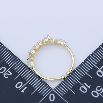 Dainty Marquise Ring, Minimalist Jewelry, CZ ring, stackable ring, Open Adjustable ring, thin gold ring, stacking R-141