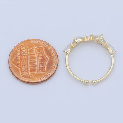 Dainty Marquise Ring, Minimalist Jewelry, CZ ring, stackable ring, Open Adjustable ring, thin gold ring, stacking R-141