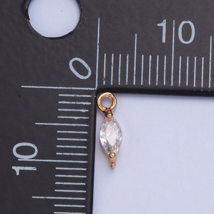 Dainty Marquise Sharp Oval Clear Cubic Zirconia CZ Charm For Jewelry Making | X-024