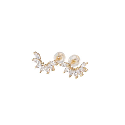 Dainty Marquise Stones Climber Stud Earrings for Wedding Bridesmaid Bridal Earring Jewelry