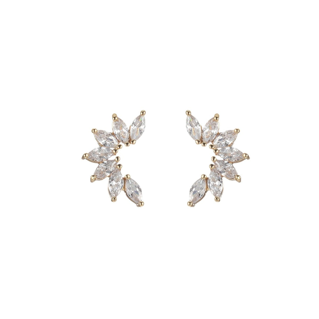 Dainty Marquise Stones Climber Stud Earrings for Wedding Bridesmaid Bridal Earring Jewelry