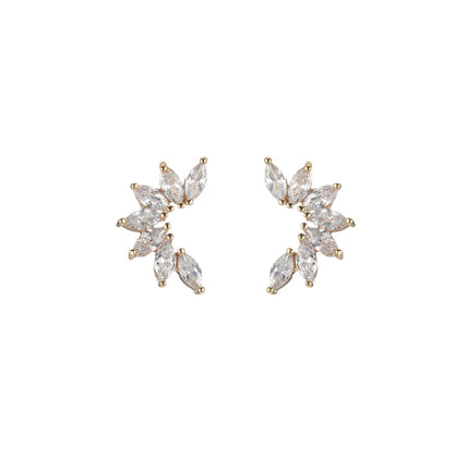 Dainty Marquise Stones Climber Stud Earrings for Wedding Bridesmaid Bridal Earring Jewelry