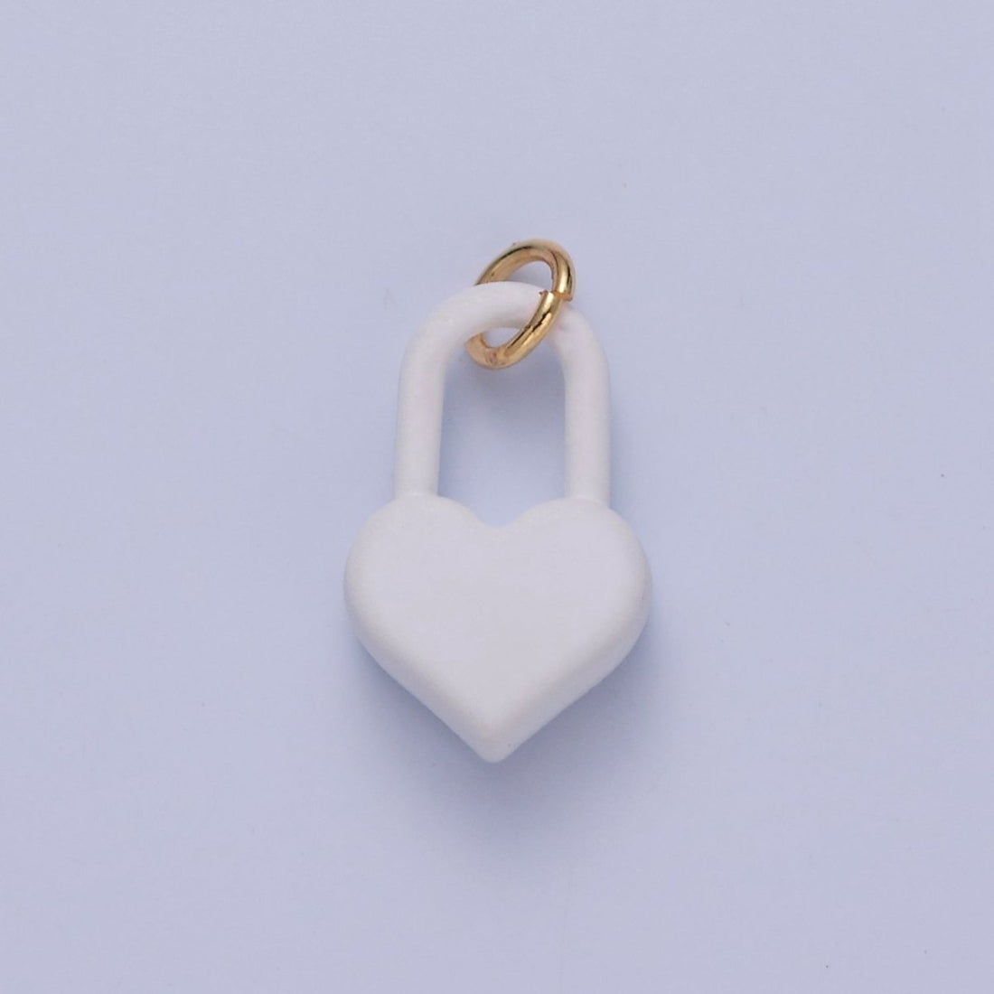 Dainty Matte Enamel Heart Lock Charm For Jewelry Making | W-302-W-311