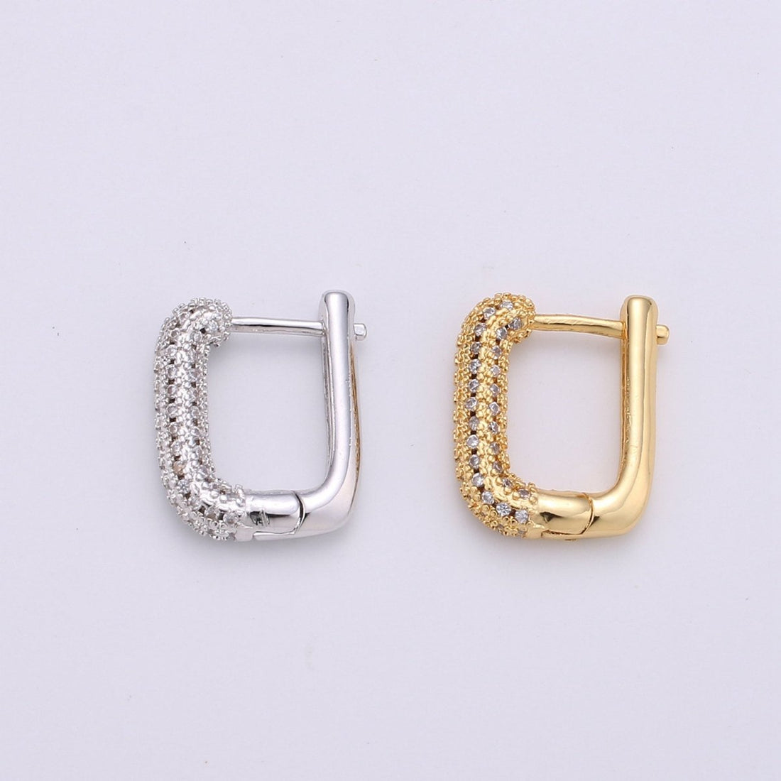 Dainty Mini Ear Huggie Hoop Earrings, GOLD SILVER micro pave cz cartilage hoops for everyday wear earring for girl Geometric Jewelry K-396