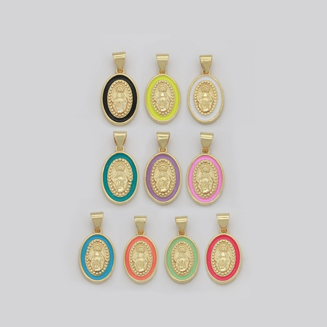 Dainty Miraculous Lady Charm gold medallion Charm, gold filled Virgin Mary religious medal Saint Pendant Religious Coin Catholic Enamel Jewelry N-1373 N-1374 N-1375 N-1376 N-1377 N-1378 N-1379 N-1380 N-1381 N-1382