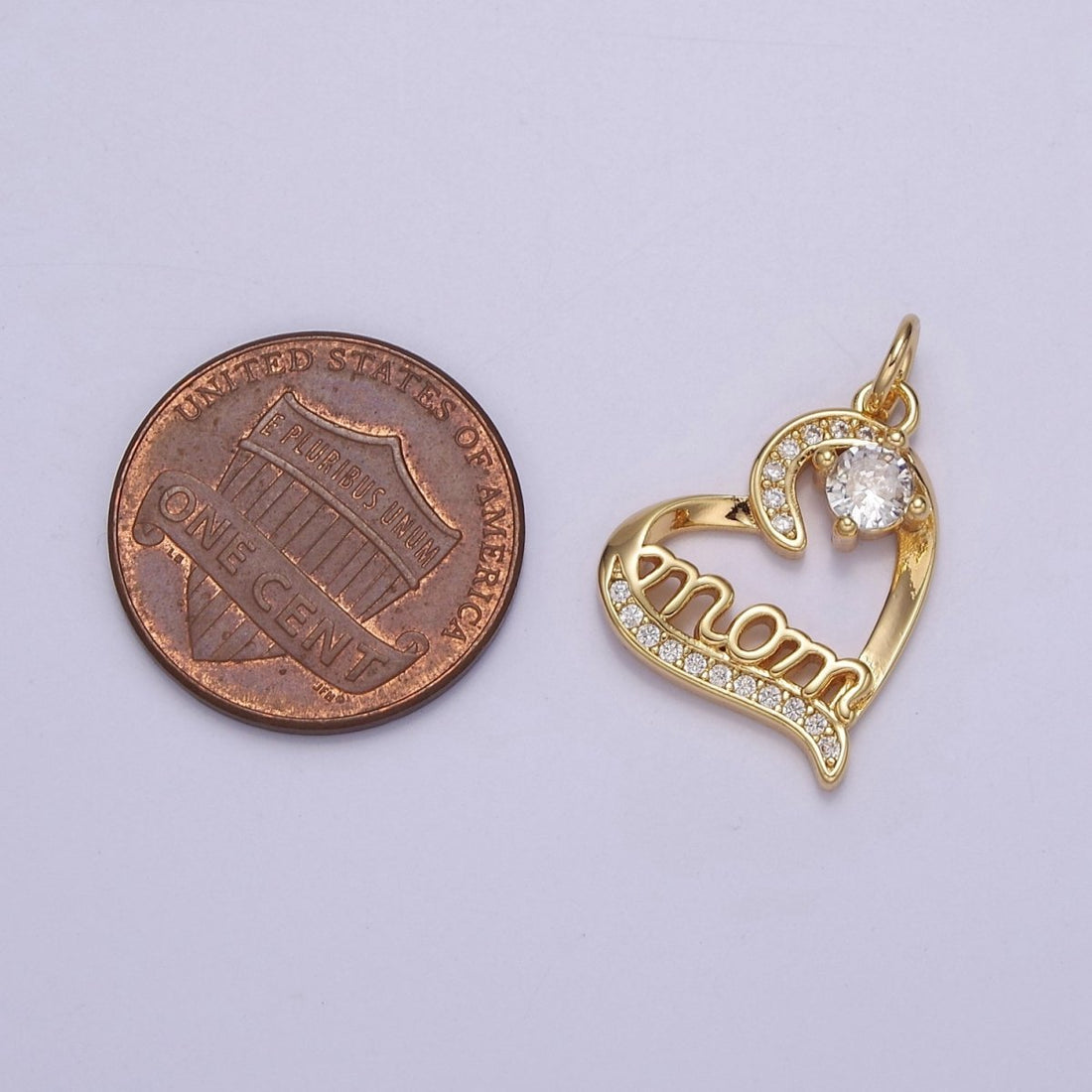 Dainty Mom Charm Pendant, Mother&