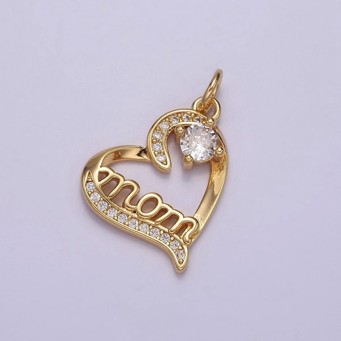 Dainty Mom Charm Pendant, Mother&