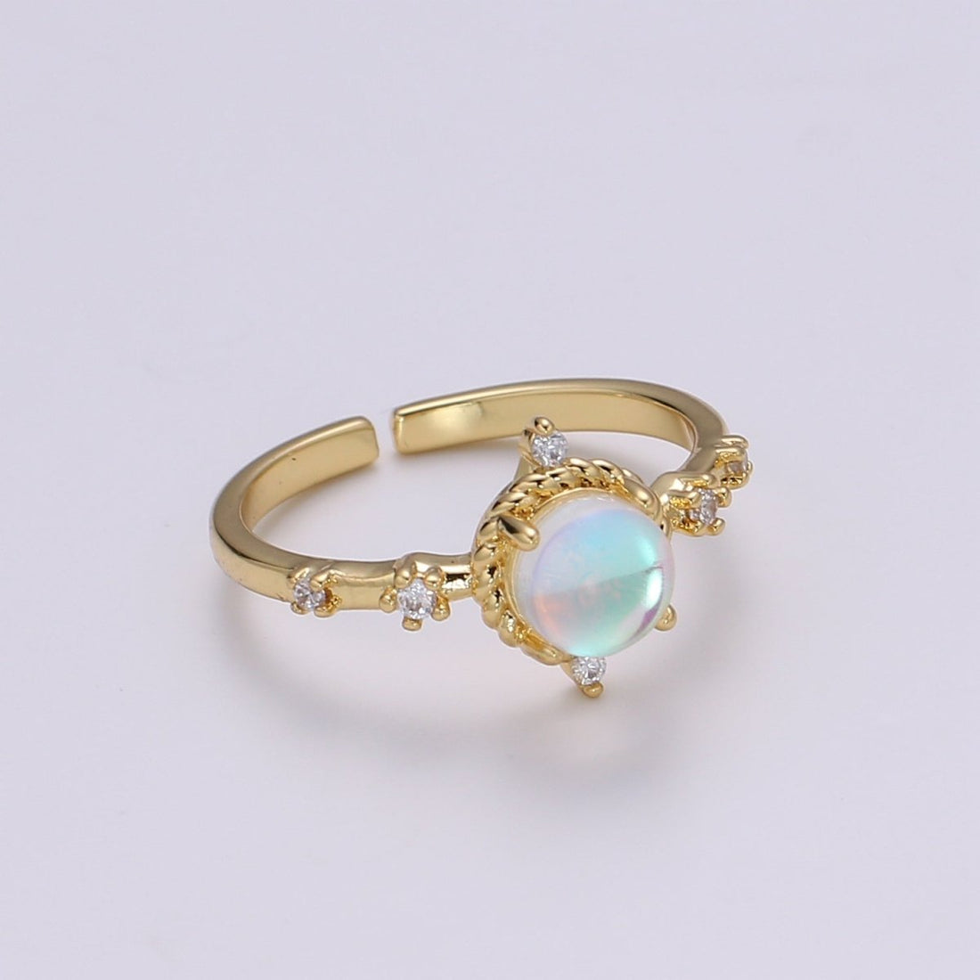 Dainty Monstone Ring Celestial Ring Minimalist Crystal Ring Statement Ring Adjustable Ring Stacking Ring Girlfriend Gift R-336