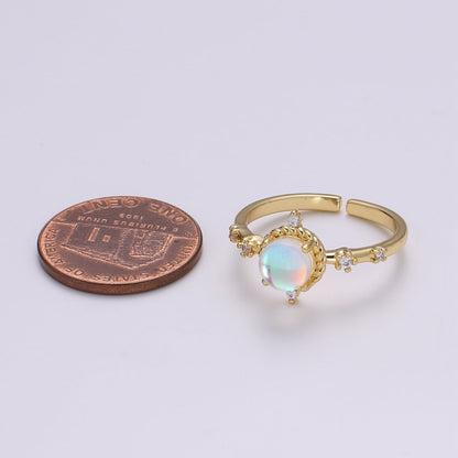 Dainty Monstone Ring Celestial Ring Minimalist Crystal Ring Statement Ring Adjustable Ring Stacking Ring Girlfriend Gift R-336