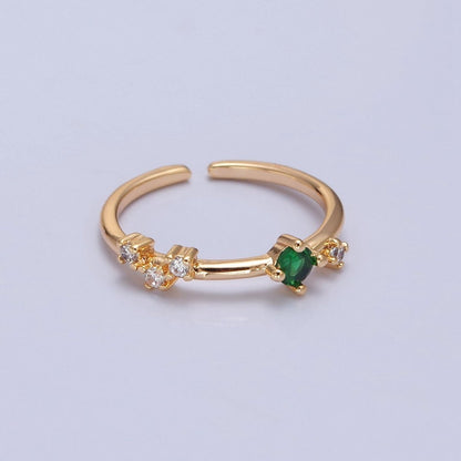 Dainty Multi-Stone Ring • Gold Band Cz Birthstone Ring O-2152~ O-2157