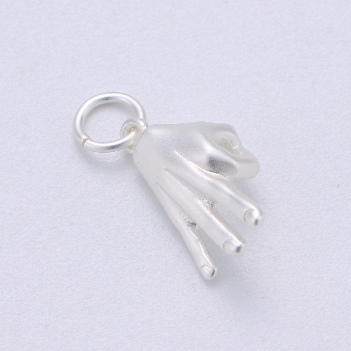 14K Gold Filled Matte "A-OKAY" Hand Gesture Symbol Charm in Gold, Silver, Black | C405