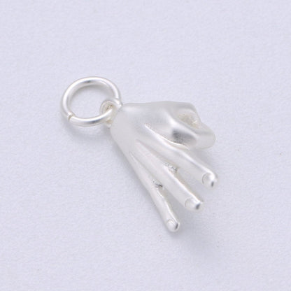 14K Gold Filled Matte "A-OKAY" Hand Gesture Symbol Charm in Gold, Silver, Black | C405