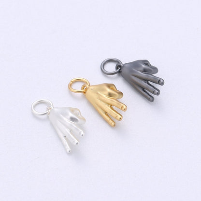 14K Gold Filled Matte "A-OKAY" Hand Gesture Symbol Charm in Gold, Silver, Black | C405