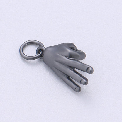 14K Gold Filled Matte "A-OKAY" Hand Gesture Symbol Charm in Gold, Silver, Black | C405